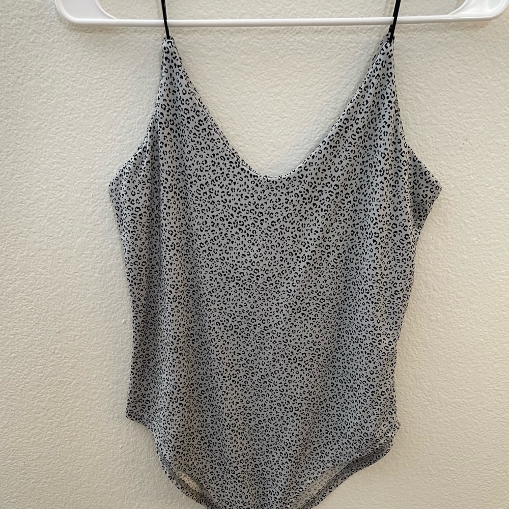 Spaghetti strap blue cheetah bodysuit